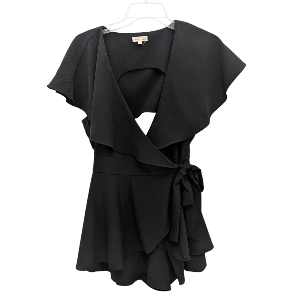 Main Strip Elegant Black Wrap Romper
